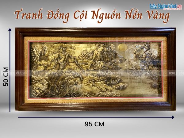 Quà Tân Gia Khai Trương - Tranh đồng Cội Nguồn cạo màu giả cổ