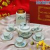 Quà Tặng Tân Gia Khai Trương - Bộ bình trà dáng vuông + hũ trà sẽ sen xanh