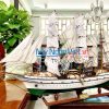 Quà Tân Gia Khai Trương - Mô Hình Thuyền Buồm Gỗ Hải Quân Gorch Fock (Sơn Màu) Hàng Xuất Khẩu | Gỗ Căm Xe | Thân 90cm