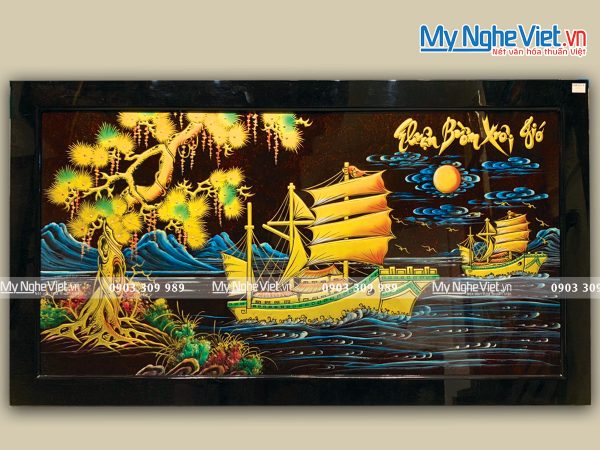 Quà Tân Gia Khai Trương - Tranh Sơn Mài Thuận Buồm Xuôi Gió