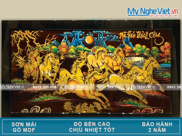 Quà tặng Tân Gia Khai Trương - Tranh Mã Đáo Thành Công Truy Phong Đắp Nổi