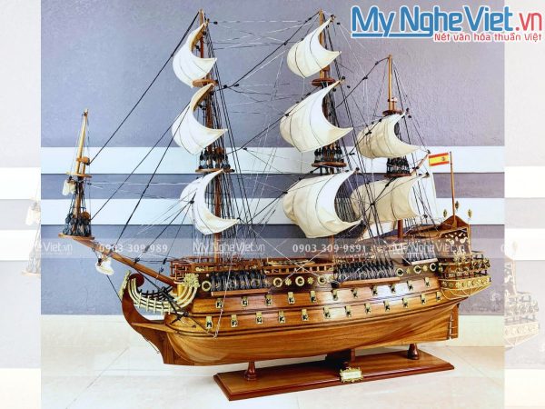 Quà tân gia khai trương - Mô hình thuyền chiến cổ San Felipe Thân 120cm