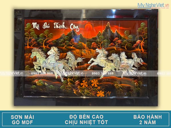 Quà Tân Gia Khai Trương - Tranh Sơn Mài Mã Đáo Thành Công