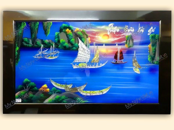Quà Tân Gia - Tranh Sơn Mài Thuận Buồm Xuôi Gió