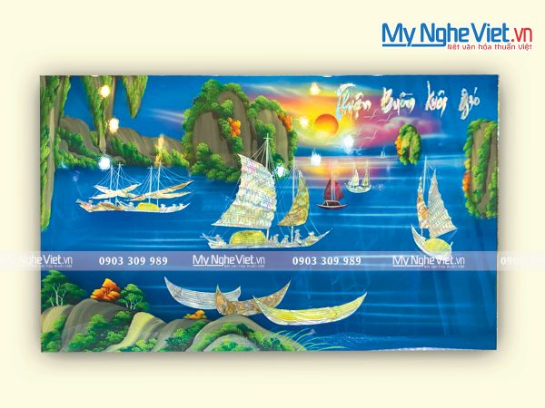 Quà Tân Gia - Tranh Sơn Mài Thuận Buồm Xuôi Gió