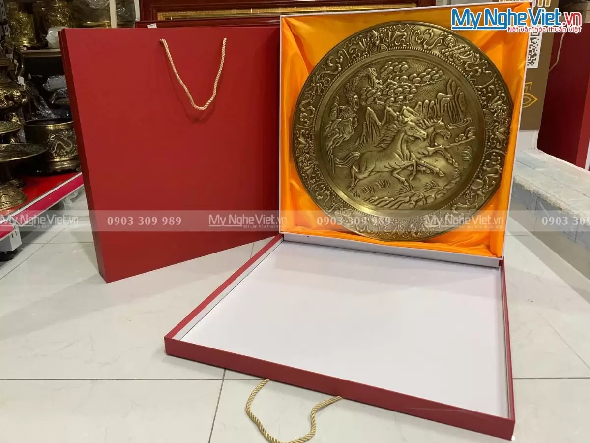 Tranh Đĩa Đồng "Mã Đáo Thành Công" - Quà Tặng Tân Gia Khai Trương