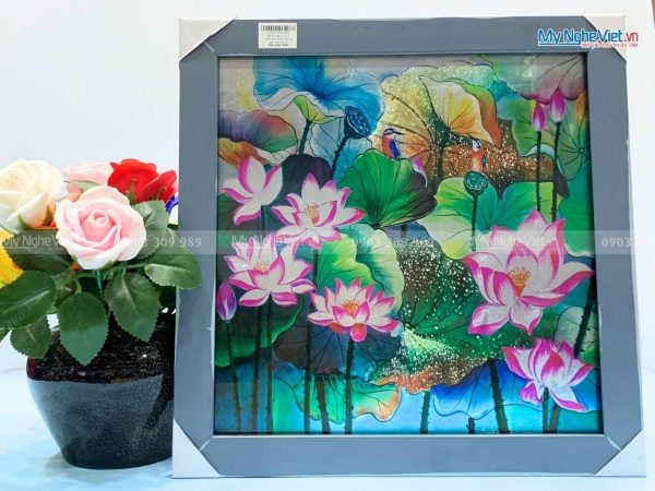Tranh Sơn Mài Hoa Sen - Quà Tặng Tân Gia Khai Trương Tuyệt Vời